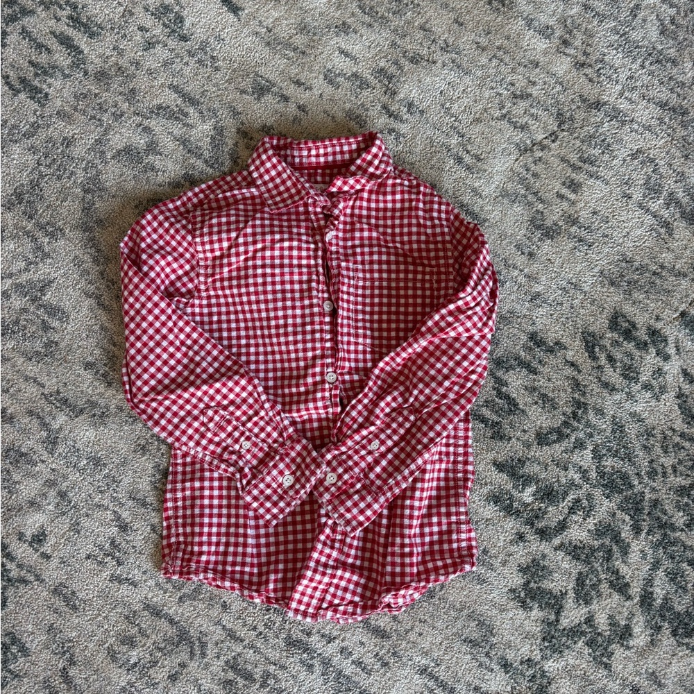 Cat & Jack Red Gingham Button Down Shirt